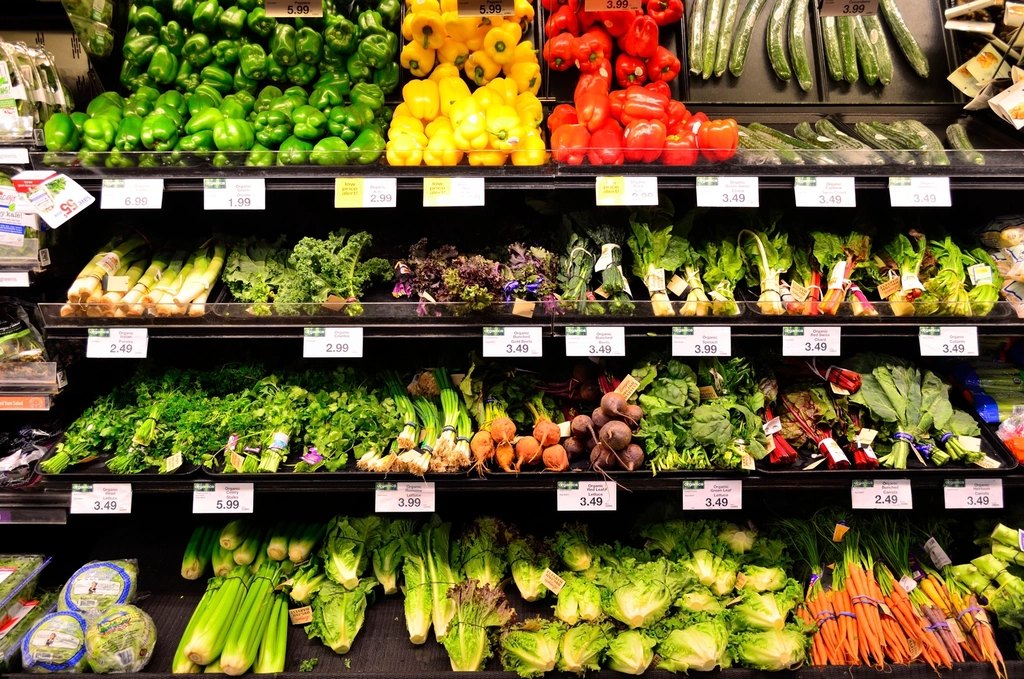 Vegetables in a supermarket